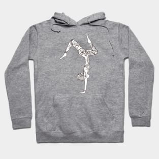 Yoga handstand with patterned girl Hoodie